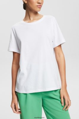 Esprit Robe De Plage - Esprit t-shirt basique en coton 100% biologique blanc femmes DJX6JH513 t-shirts