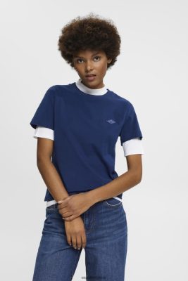 Esprit Robe De Plage - Esprit t-shirt en coton avec logo brodé encre femmes DJX6JH150 t-shirts