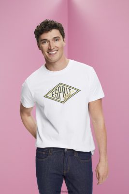 Esprit Robe De Plage - Esprit t-shirt en coton à logo imprimé blanc hommes DJX6JH624 t-shirts