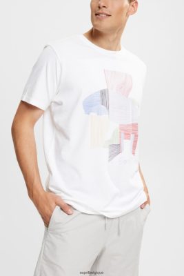 Esprit Robe De Plage - Esprit t-shirt à illustration en coton durable blanc hommes DJX6JH939 t-shirts
