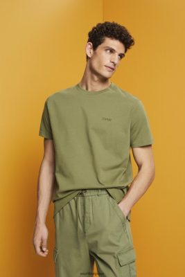 Esprit Robe De Plage - Esprit t-shirt à logo, 100% coton olive hommes DJX6JH669 t-shirts