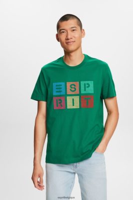 Esprit Robe De Plage - Esprit t-shirt à logo, 100% coton vert foncé hommes DJX6JH588 t-shirts
