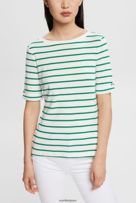 Esprit Robe De Plage - Esprit t-shirt à rayures mode vert émeraude femmes DJX6JH519 t-shirts