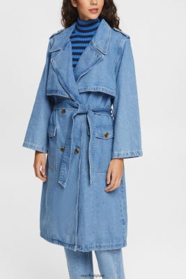 Esprit Robe De Plage - Esprit trench-coat en jean lavage à la lumière bleue femmes DJX6JH486 manteaux