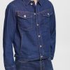 Esprit Robe De Plage - Esprit veste en jean bleu foncé hommes DJX6JH879 vestes